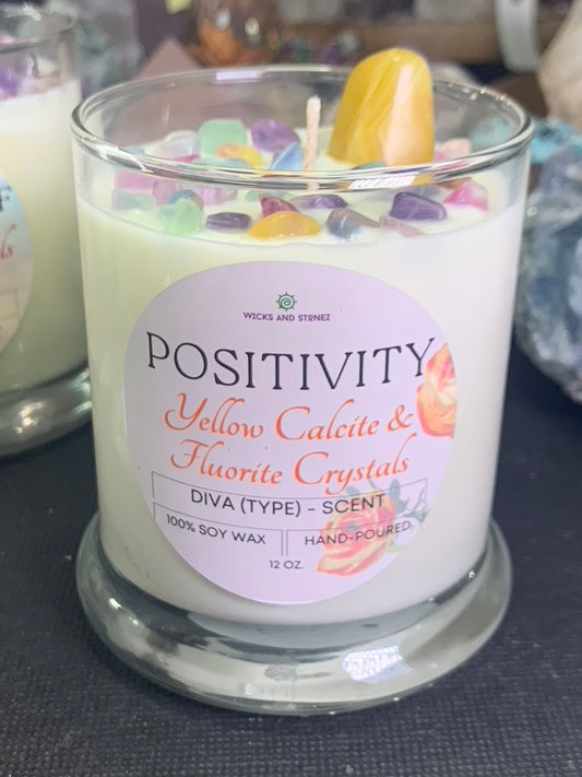 CRYSTAL CANDLE- Positivity