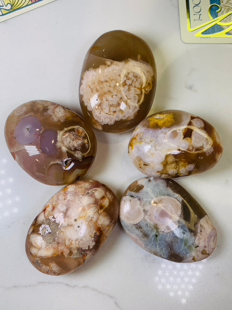 Flower Agate Palmstones