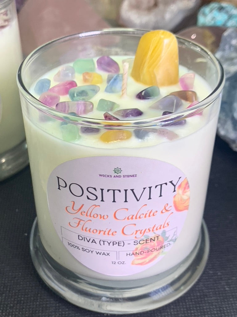 CRYSTAL CANDLE- Positivity