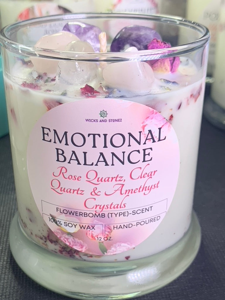 CRYSTAL CANDLE - Emotional Balance