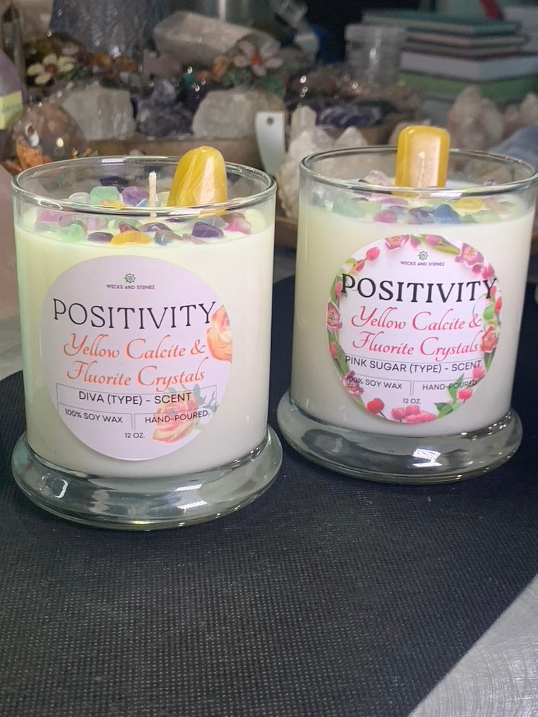 CRYSTAL CANDLE- Positivity