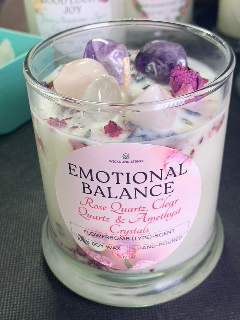 CRYSTAL CANDLE - Emotional Balance