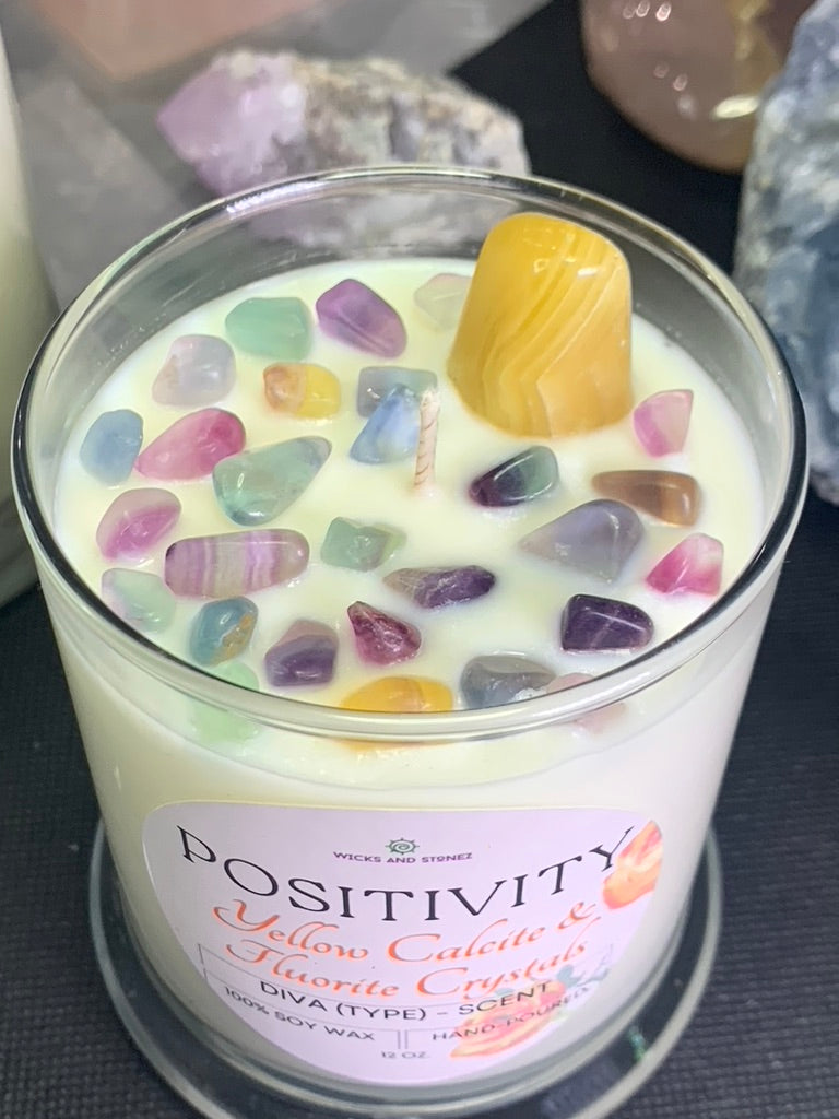 CRYSTAL CANDLE- Positivity