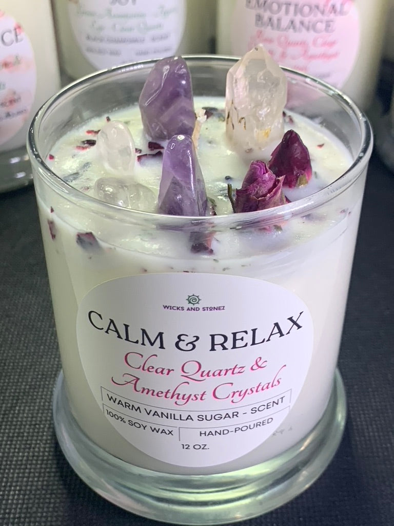 CRYSTAL CANDLE - Calm & Relax