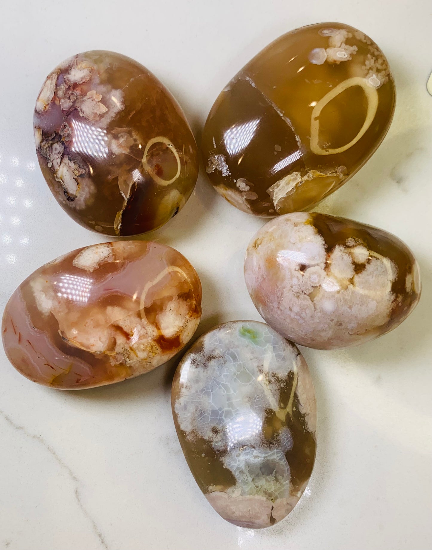 Flower Agate Palmstones