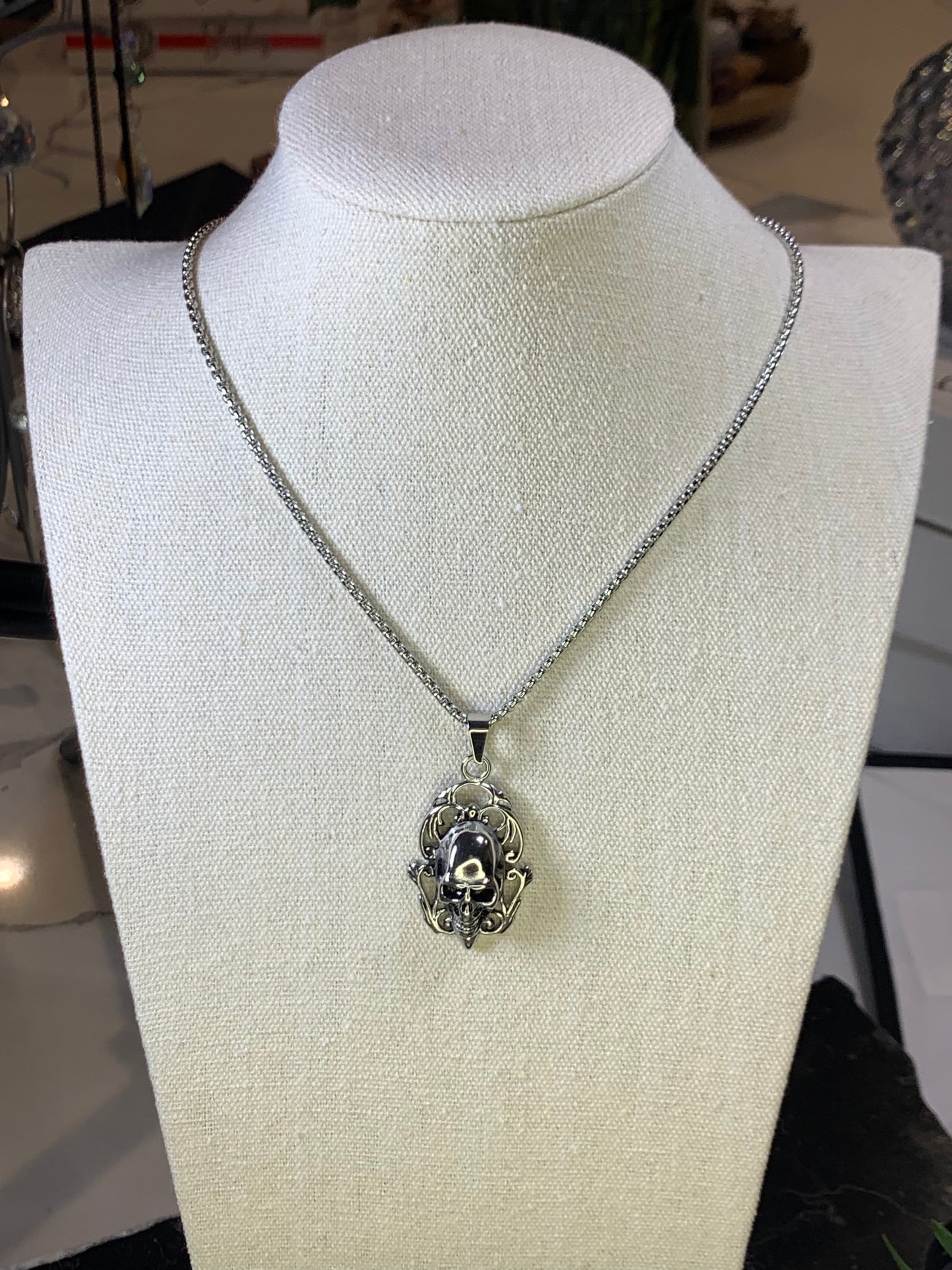 Stainless Steel Skull Necklace