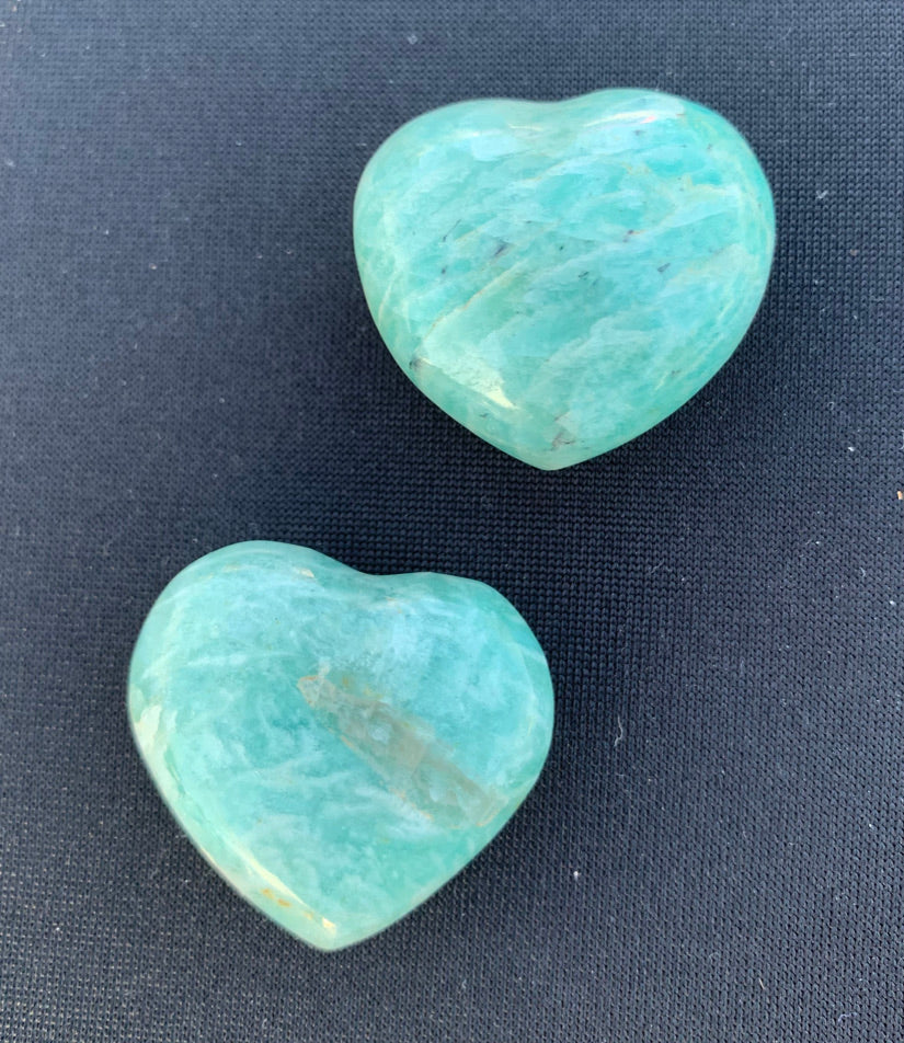 Amazonite 30mm Heart Wicks and Stonez