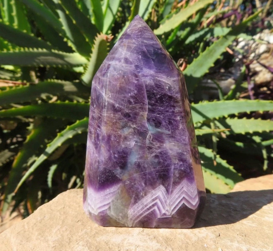 Chevron Amethyst Crystal Point Wicks and Stonez