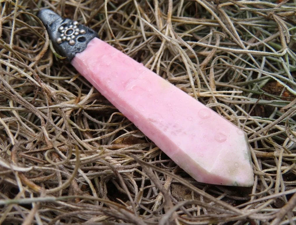 Pink Moonstone Pendant Wicks and Stonez