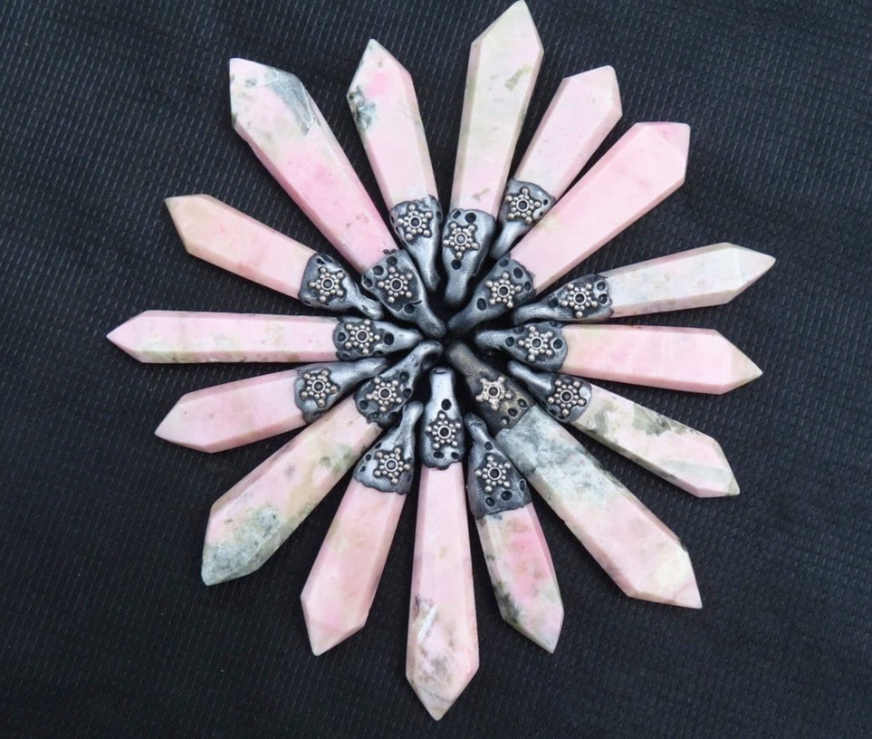 Pink Moonstone Pendant Wicks and Stonez