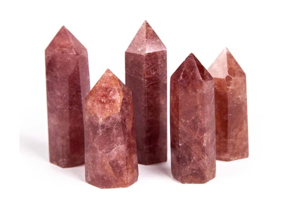 Red Aventurine "Strawberry Quartz" Polished Point Wicks and Stonez