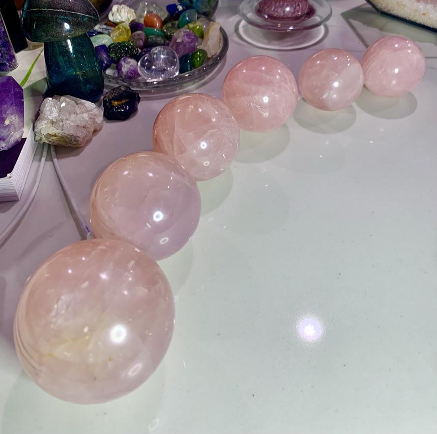 Rose Quartz Crystal Sphere 6.94 oz Wicks and Stonez