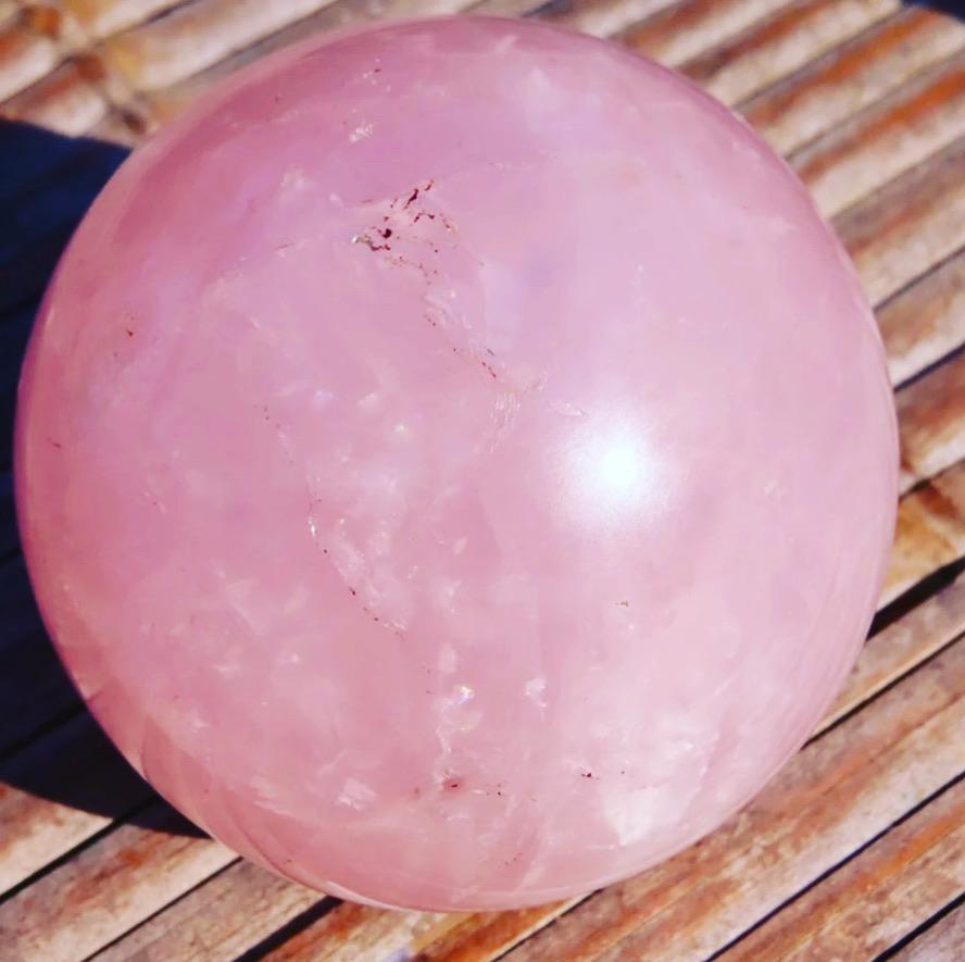 Rose Quartz Crystal Sphere 6.94 oz Wicks and Stonez