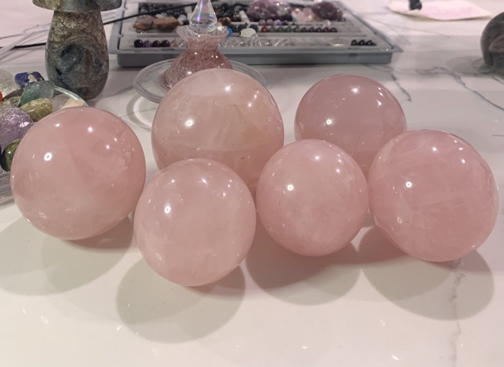 Rose Quartz Crystal Sphere 6.94 oz Wicks and Stonez