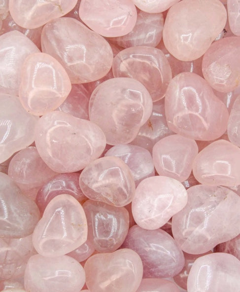 Rose Quartz Hearts Wicks and Stonez