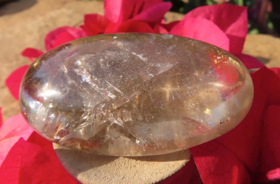 Smoky Quartz Palm Stones Wicks and Stonez