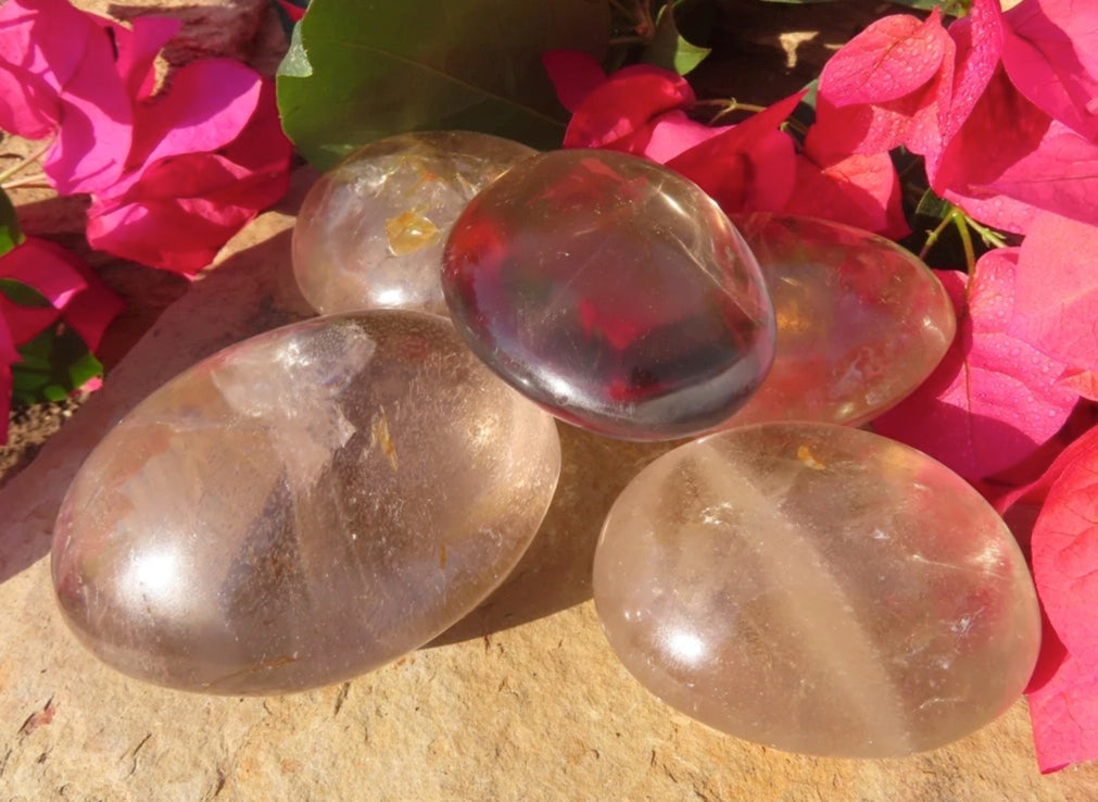 Smoky Quartz Palm Stones Wicks and Stonez